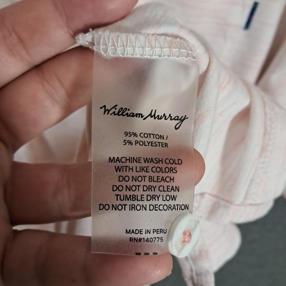 William Murray Golf Polo Shirt Mens Large PInk Heather Stretch Murray Chill - Picture 11 of 13